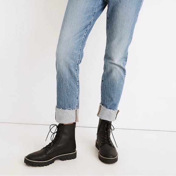 Madewell Citywalk Lugsole Lace-Up Boot, leather, black, 8.5, NWOT - Picture 3 of 8